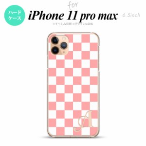 iPhone11ProMax iPhone11pro max スマホケース ハードケース スクエア 白 ピンク +アルファベット メンズ レディース nk-i11pm-765i