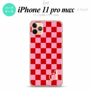 iPhone11ProMax iPhone11pro max スマホケース ハードケース スクエア 赤 ピンク +アルファベット メンズ レディース nk-i11pm-770i