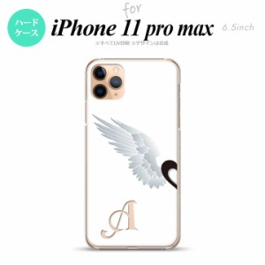 iPhone11ProMax iPhone11pro max スマホケース ハードケース 翼 ペア 左 白 +アルファベット メンズ レディース nk-i11pm-788i