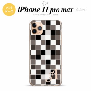 iPhone11ProMax iPhone11pro max スマホケース ソフトケース スクエア モザイク グレー +アルファベット メンズ レディース nk-i11pm-tp1