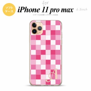 iPhone11ProMax iPhone11pro max スマホケース ソフトケース スクエア モザイク ピンク +アルファベット メンズ レディース nk-i11pm-tp1