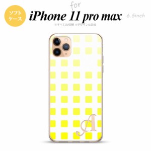 iPhone11ProMax iPhone11pro max スマホケース ソフトケース スクエア ドット 黄 +アルファベット メンズ レディース nk-i11pm-tp1364i