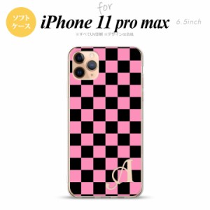 iPhone11ProMax iPhone11pro max スマホケース ソフトケース スクエア 黒 ピンク +アルファベット メンズ レディース nk-i11pm-tp762i