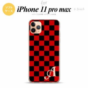 iPhone11ProMax iPhone11pro max スマホケース ソフトケース スクエア 黒 赤 +アルファベット メンズ レディース nk-i11pm-tp763i