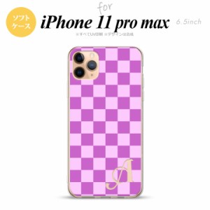 iPhone11ProMax iPhone11pro max スマホケース ソフトケース スクエア ピンク 紫 +アルファベット メンズ レディース nk-i11pm-tp768i