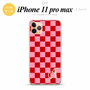 iPhone11ProMax iPhone11pro max スマホケース ソフトケース スクエア 赤 ピンク +アルファベット メンズ レディース nk-i11pm-tp770i