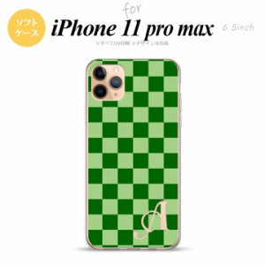 iPhone11ProMax iPhone11pro max スマホケース ソフトケース スクエア 緑 グリーン +アルファベット メンズ レディース nk-i11pm-tp771i