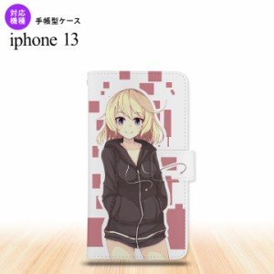 i13 iPhone13 手帳型スマホケース 全面印刷 女の子 キャラ ピンク 人気 おしゃれ スマート シンプル  nk-004s-i13-dr1322