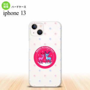 i13 iPhone13 ケース ハードケース トナカイ ワッペン ピンク iPhone13専用 スマホケース おしゃれ スマート シンプル nk-i13-621