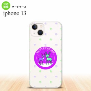 i13 iPhone13 ケース ハードケース トナカイ ワッペン 紫 iPhone13専用 スマホケース おしゃれ スマート シンプル nk-i13-623