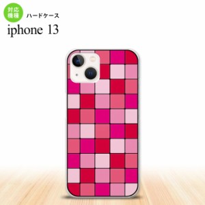 iPhone13 Pro iPhone13 共用 背面ケース カバー ステンドグラス風 スクエア ピンク ステンドグラス風 iPhone13とiPhone13 Pro共用ケース 