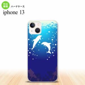 iPhone13 Pro iPhone13 共用 背面ケース カバー ステンドグラス風 イルカ ステンドグラス風 iPhone13とiPhone13 Pro共用ケース nk-i13-sg