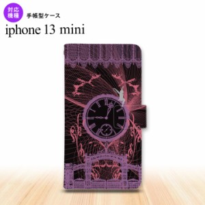 iPhone13mini iPhone13 mini 手帳型スマホケース カバー 時計 妖精 黒 ピンク iPhone13 mini 5.4インチ nk-004s-i13m-dr1255