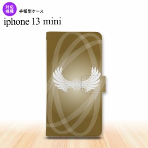 iPhone13mini iPhone13 mini 手帳型スマホケース カバー 翼 光 ゴールド風 iPhone13 mini 5.4インチ nk-004s-i13m-dr462