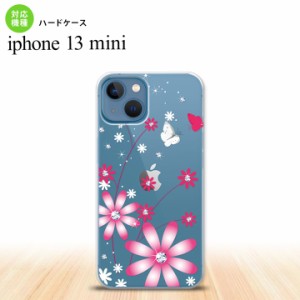 iPhone13mini iPhone13 mini ケース ハードケース 花柄 ガーベラ 透明 ピンク  nk-i13m-073