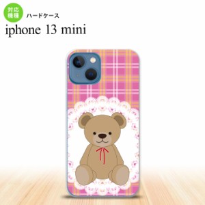 iPhone13mini iPhone13 mini ケース ハードケース くま チェック レース ピンク  nk-i13m-756