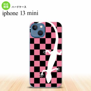 iPhone13mini iPhone13 mini ケース ハードケース トカゲ 市松 ピンク  nk-i13m-863