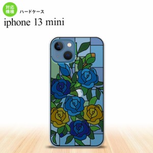 iPhone13mini iPhone13 mini 背面ケース カバー ステンドグラス風 バラ ブルー ステンドグラス風 iPhone13 mini 5.4インチ nk-i13m-sg13