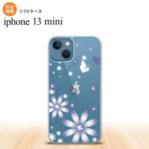 iPhone13mini iPhone13 mini ケース ソフトケース 花柄 ガーベラ 透明 紫  nk-i13m-tp074