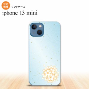 iPhone13mini iPhone13 mini ケース ソフトケース 和柄 サクラ 青  nk-i13m-tp1275