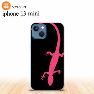 iPhone13mini iPhone13 mini ケース ソフトケース トカゲ 黒 ピンク  nk-i13m-tp507