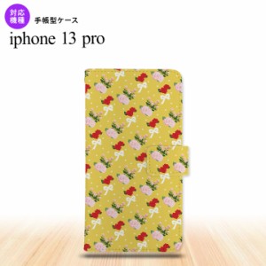 iPhone13 Pro iPhone13Pro 手帳型スマホケース カバー 花柄 バラ リボン 黄 iPhone13 Pro専用 nk-004s-i13p-dr263