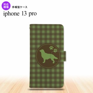 iPhone13 Pro iPhone13Pro 手帳型スマホケース カバー 犬 ゴールデン レトリバー 緑 iPhone13 Pro専用 nk-004s-i13p-dr812