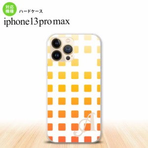 iPhone13ProMax iPhone13 Pro Max ケース ハードケース スクエア ドット オレンジ +アルファベット iPhone13 プロ マックス 6.7インチ お