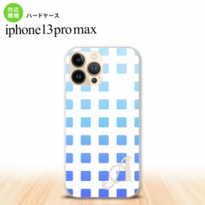 iPhone13ProMax iPhone13 Pro Max ケース ハードケース スクエア ドット 青 +アルファベット iPhone13 プロ マックス 6.7インチ おしゃれ