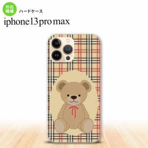 iPhone13ProMax iPhone13 Pro Max ケース ハードケース くま チェック 茶 赤 iPhone13 プロ マックス 6.7インチ おしゃれ かわいい メン