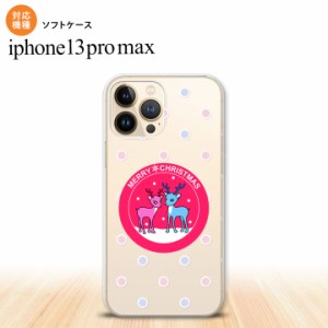 iPhone13ProMax iPhone13 Pro Max ケース ソフトケース トナカイ ワッペン ピンク iPhone13 プロ マックス 6.7インチ おしゃれ かわいい 