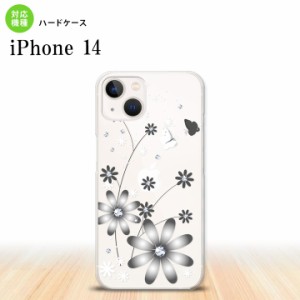 iPhone14 iPhone14 スマホケース 背面ケース ハードケース 花柄 ガーベラ 透明 グレー 2022年 9月発売 nk-i14-071