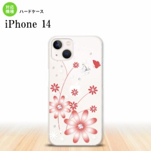 iPhone14 iPhone14 スマホケース 背面ケース ハードケース 花柄 ガーベラ 透明 赤 2022年 9月発売 nk-i14-072