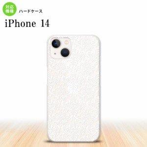 iPhone14 iPhone14 スマホケース 背面ケース ハードケース ダマスク A クリア 白 2022年 9月発売 nk-i14-458