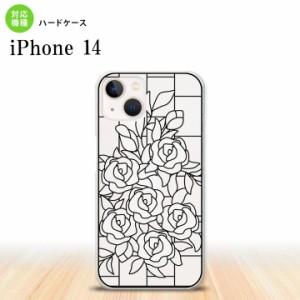 iPhone14 iPhone14 背面ケース カバー ステンドグラス風 おしゃれ バラ ホワイト ステンドグラス風 2022年 9月発売 nk-i14-sg47