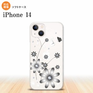 iPhone14 iPhone14 スマホケース 背面ケースソフトケース 花柄 ガーベラ 透明 グレー 2022年 9月発売 nk-i14-tp071