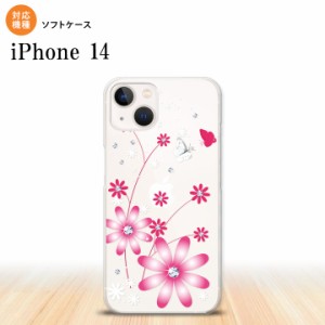 iPhone14 iPhone14 スマホケース 背面ケースソフトケース 花柄 ガーベラ 透明 ピンク 2022年 9月発売 nk-i14-tp073