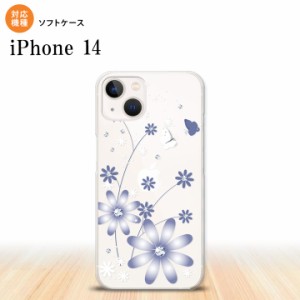 iPhone14 iPhone14 スマホケース 背面ケースソフトケース 花柄 ガーベラ 透明 紫 2022年 9月発売 nk-i14-tp074