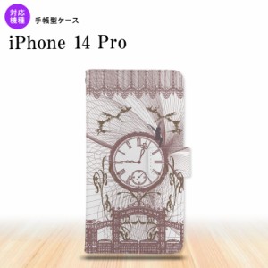 iPhone14 Pro iPhone14 Pro 手帳型スマホケース カバー 時計 妖精 シック  nk-004s-i14p-dr1254