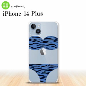 I14PL iPhone14 plus スマホケース 背面ケース ハードケース 虎柄パンツ 青 メンズ レディース nk-i14pl-571