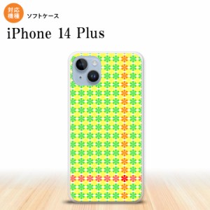 I14PL iPhone14 plus スマホケース 背面ケースソフトケース 花十時 緑 黄色 メンズ レディース nk-i14pl-tp1356