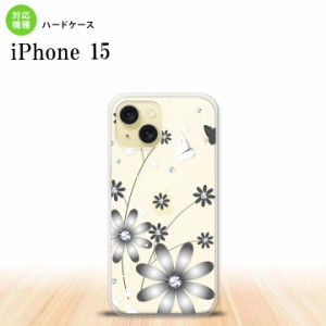 iPhone15 iPhone15 スマホケース 背面ケース ハードケース 花柄 ガーベラ 透明 グレー 2023年 9月発売 nk-i15-071
