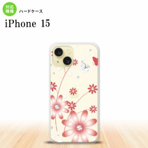 iPhone15 iPhone15 スマホケース 背面ケース ハードケース 花柄 ガーベラ 透明 赤 2023年 9月発売 nk-i15-072