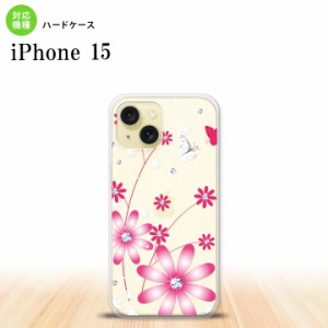 iPhone15 iPhone15 スマホケース 背面ケース ハードケース 花柄 ガーベラ 透明 ピンク 2023年 9月発売 nk-i15-073