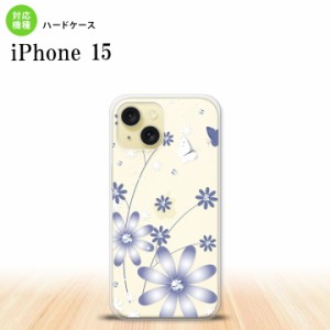 iPhone15 iPhone15 スマホケース 背面ケース ハードケース 花柄 ガーベラ 透明 紫 2023年 9月発売 nk-i15-074