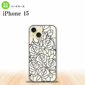 iPhone15 iPhone15 背面ケース カバー ステンドグラス風 おしゃれ バラ ホワイト ステンドグラス風 2023年 9月発売 nk-i15-sg47