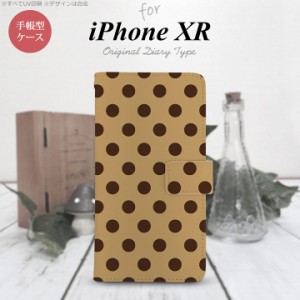 iPhone XR 手帳型 スマホ ケース カバー アイフォン ドット・水玉 茶 nk-004s-ipxr-dr102