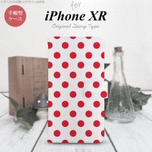 iPhone XR 手帳型 スマホ ケース カバー アイフォン ドット・水玉 白×赤 nk-004s-ipxr-dr103