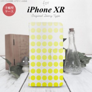 iPhone XR 手帳型 スマホ ケース カバー アイフォン 水玉 黄 nk-004s-ipxr-dr1371