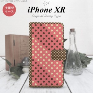 iPhone XR 手帳型 スマホ ケース カバー アイフォン ドット・水玉 赤×茶 nk-004s-ipxr-dr1645